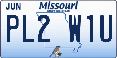MO license plate PL2W1U