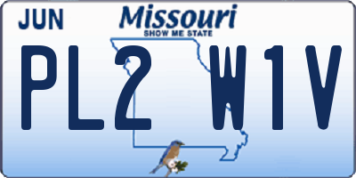 MO license plate PL2W1V