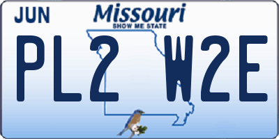 MO license plate PL2W2E