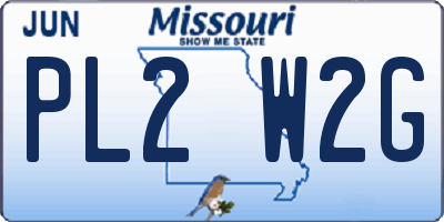 MO license plate PL2W2G
