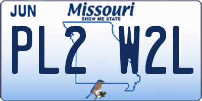 MO license plate PL2W2L