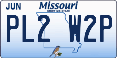 MO license plate PL2W2P