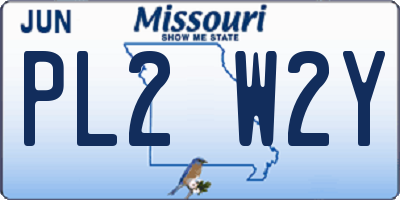 MO license plate PL2W2Y