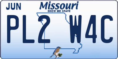 MO license plate PL2W4C