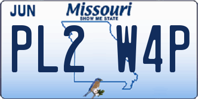 MO license plate PL2W4P