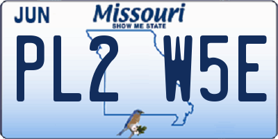 MO license plate PL2W5E
