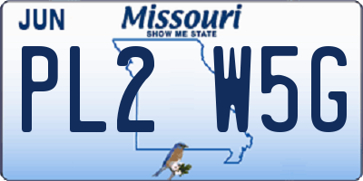 MO license plate PL2W5G