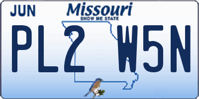 MO license plate PL2W5N