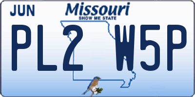 MO license plate PL2W5P