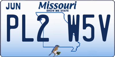 MO license plate PL2W5V