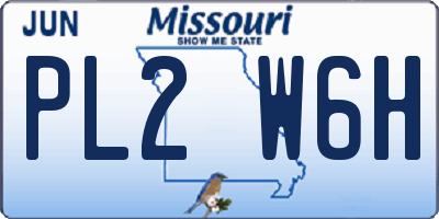 MO license plate PL2W6H