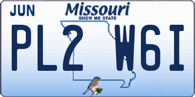 MO license plate PL2W6I