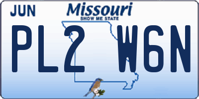 MO license plate PL2W6N