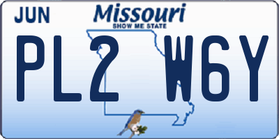 MO license plate PL2W6Y