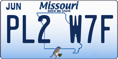 MO license plate PL2W7F