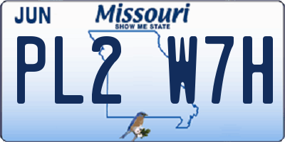 MO license plate PL2W7H