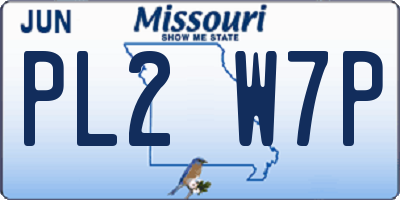 MO license plate PL2W7P