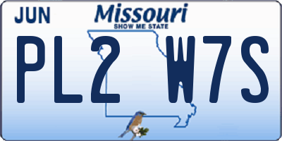 MO license plate PL2W7S