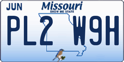 MO license plate PL2W9H