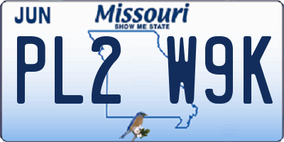 MO license plate PL2W9K