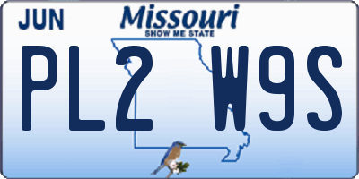 MO license plate PL2W9S