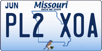 MO license plate PL2X0A