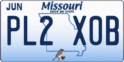 MO license plate PL2X0B