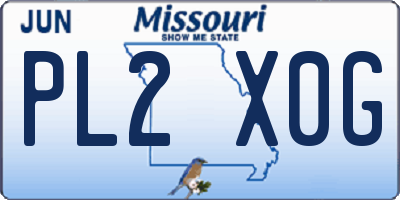 MO license plate PL2X0G