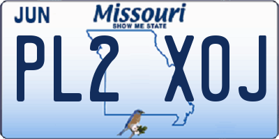 MO license plate PL2X0J
