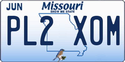 MO license plate PL2X0M