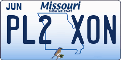 MO license plate PL2X0N