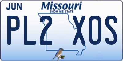 MO license plate PL2X0S