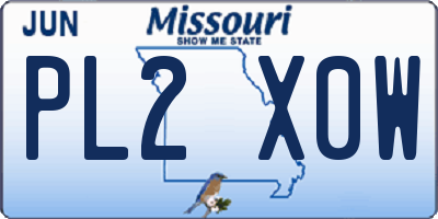 MO license plate PL2X0W