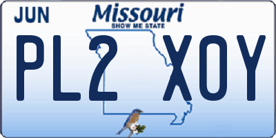 MO license plate PL2X0Y