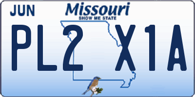 MO license plate PL2X1A
