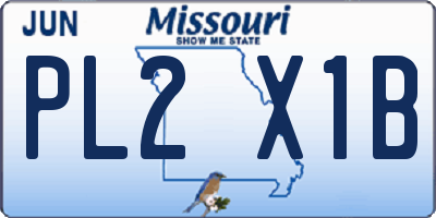 MO license plate PL2X1B
