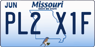 MO license plate PL2X1F