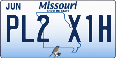 MO license plate PL2X1H