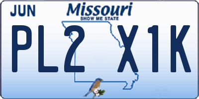 MO license plate PL2X1K