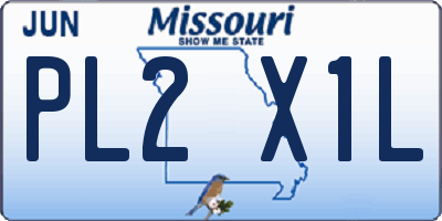 MO license plate PL2X1L