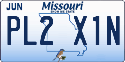 MO license plate PL2X1N