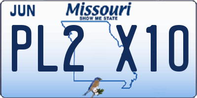 MO license plate PL2X1O