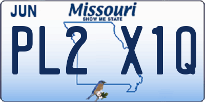 MO license plate PL2X1Q