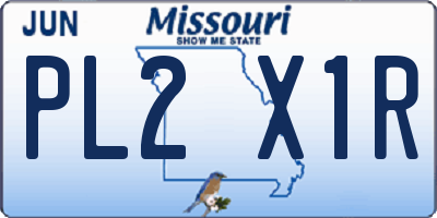 MO license plate PL2X1R