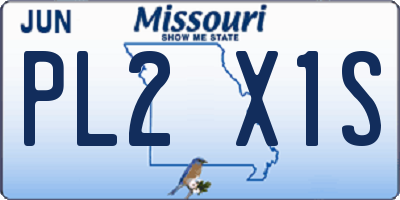 MO license plate PL2X1S