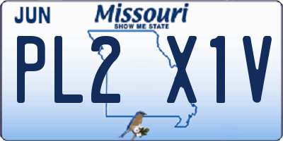 MO license plate PL2X1V