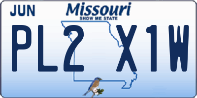 MO license plate PL2X1W