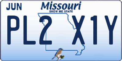 MO license plate PL2X1Y