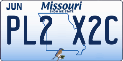 MO license plate PL2X2C