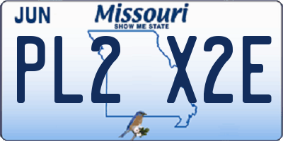 MO license plate PL2X2E